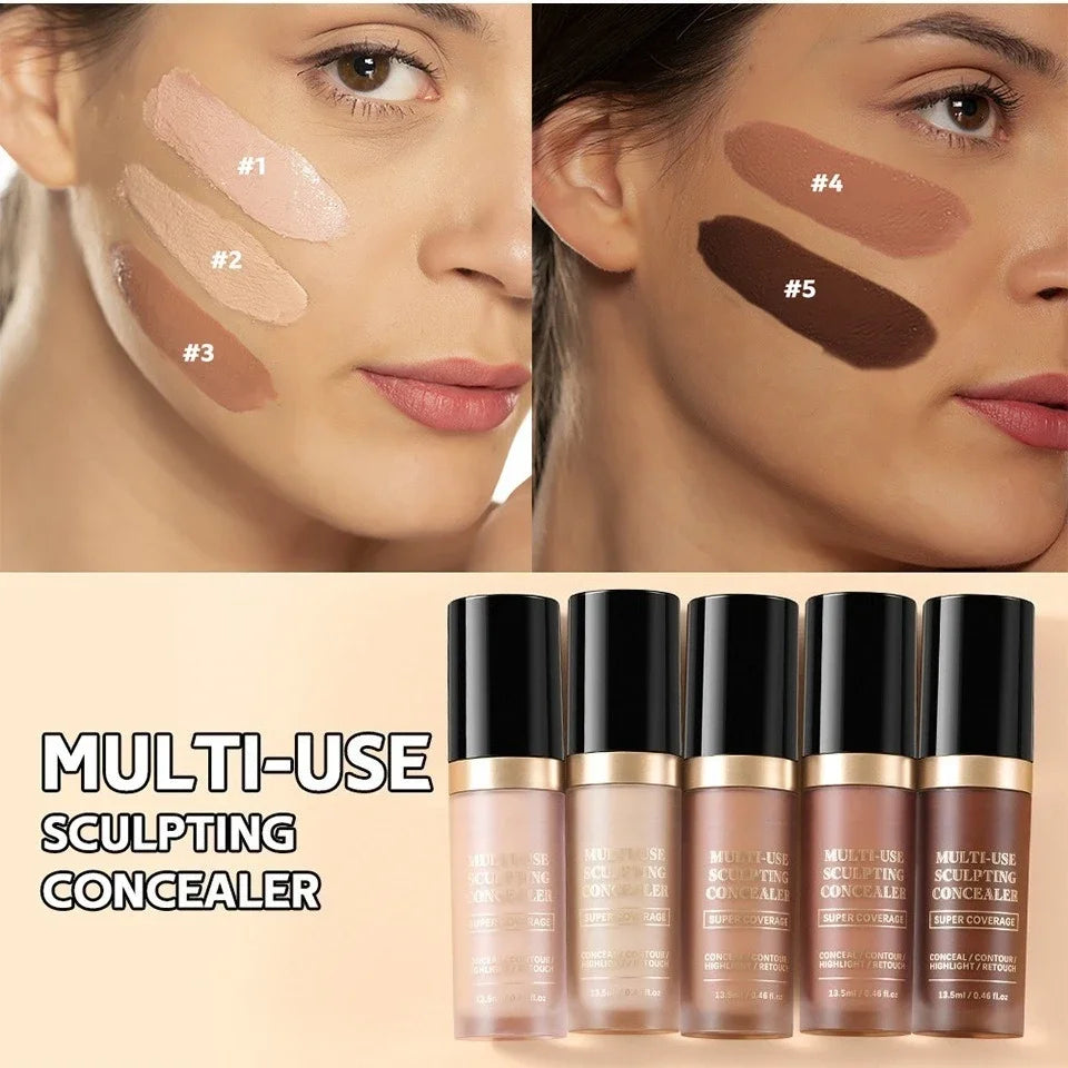 YIYUEQIANLI Multi-Use Sculpting Concealer | Full Coverage, Contour, Highlight & Retouch
