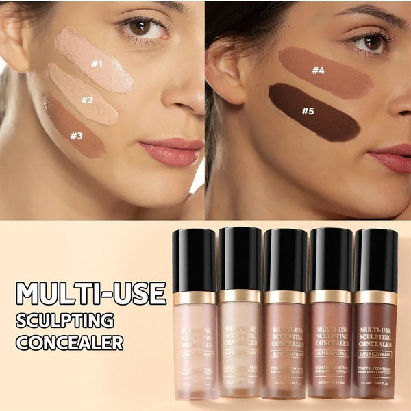 YIYUEQIANLI Multi-Use Sculpting Concealer | Full Coverage, Contour, Highlight & Retouch