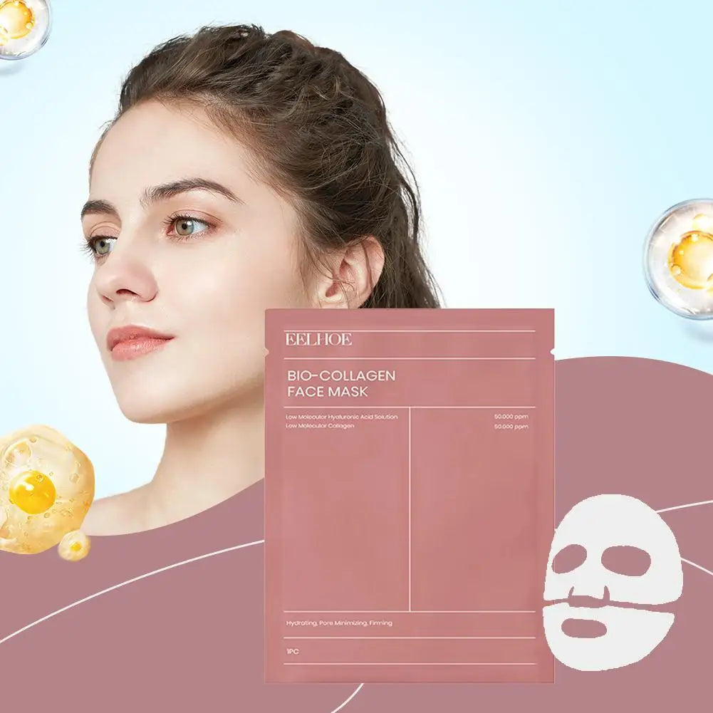 EELHOE Bio Collagen Face Mask – Deep Hydration, Pore Minimizing, Firming & Brightening Overnight Wrapped Mask for Women (1, 5, 10 or 12-Pack)