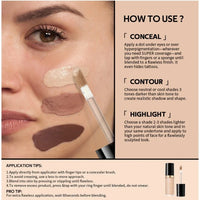 YIYUEQIANLI Multi-Use Sculpting Concealer | Full Coverage, Contour, Highlight & Retouch