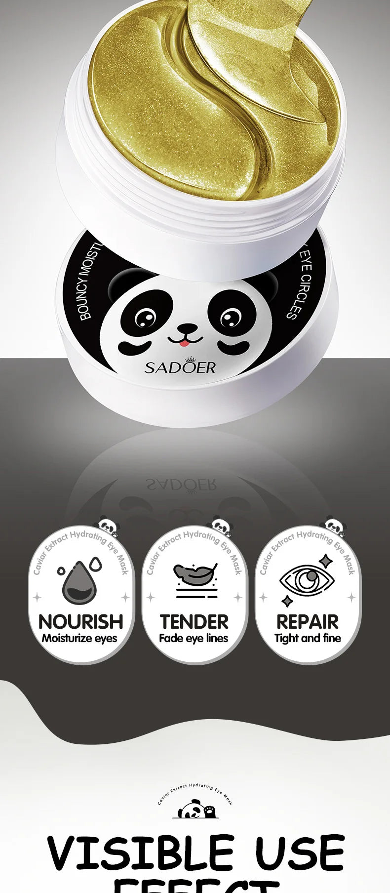 SADOER Crystal Collagen Eye Mask Patches – 60 Pieces, Dark Circles & Firming