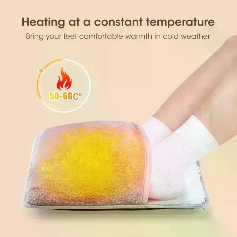USB Electric Foot Warmer Pad – Soft Plush Heated Foot Bag, Constant 40°C, Machine Washable