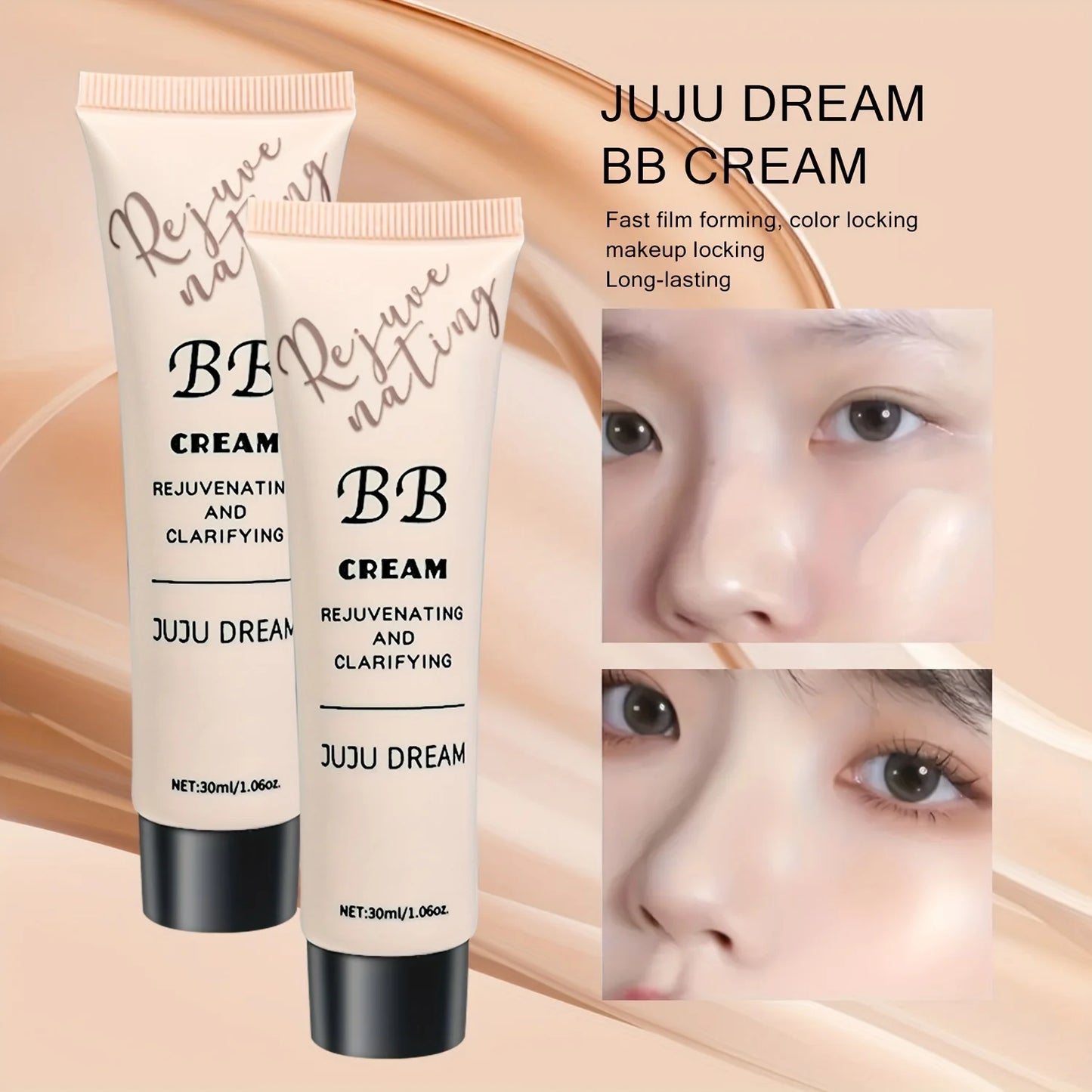 Korean Natural BB Cream – Moisturizing Concealer & Translucent Primer for All Skin Types (30ml)