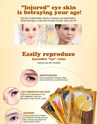 SADOER Gold Collagen Crystal Eye Patches — 20 Pcs (10 Pairs) Firming & Anti-Dark Circle