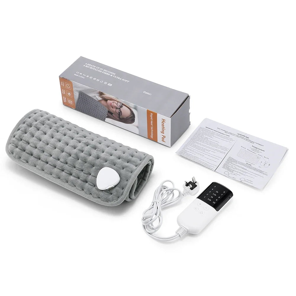 Electric Heating Pad for Back, Hands & Legs – 10 Heat Levels, 4 Timer Settings, Machine Washable
