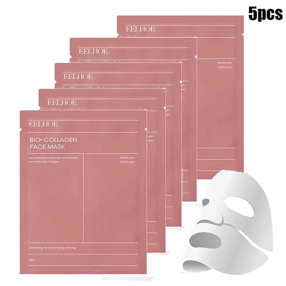 EELHOE Bio Collagen Face Mask – Deep Hydration, Pore Minimizing, Firming & Brightening Overnight Wrapped Mask for Women (1, 5, 10 or 12-Pack)