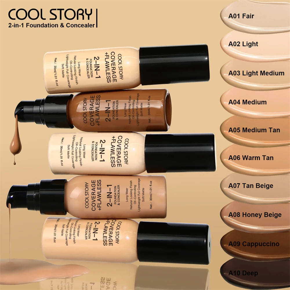 Air Cushion CC Cream Foundation | Oil Control, Matte, Full Coverage, Waterproof | 10 Shades