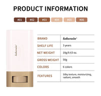 Lakerain Bronze Tint Foundation Stick – High Coverage, Moisturizing & Long-Lasting Concealer Balm 18g