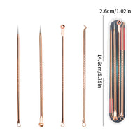 4-Piece Acne & Blackhead Remover Needle Set – Metal Pore Cleaning Tool Kit