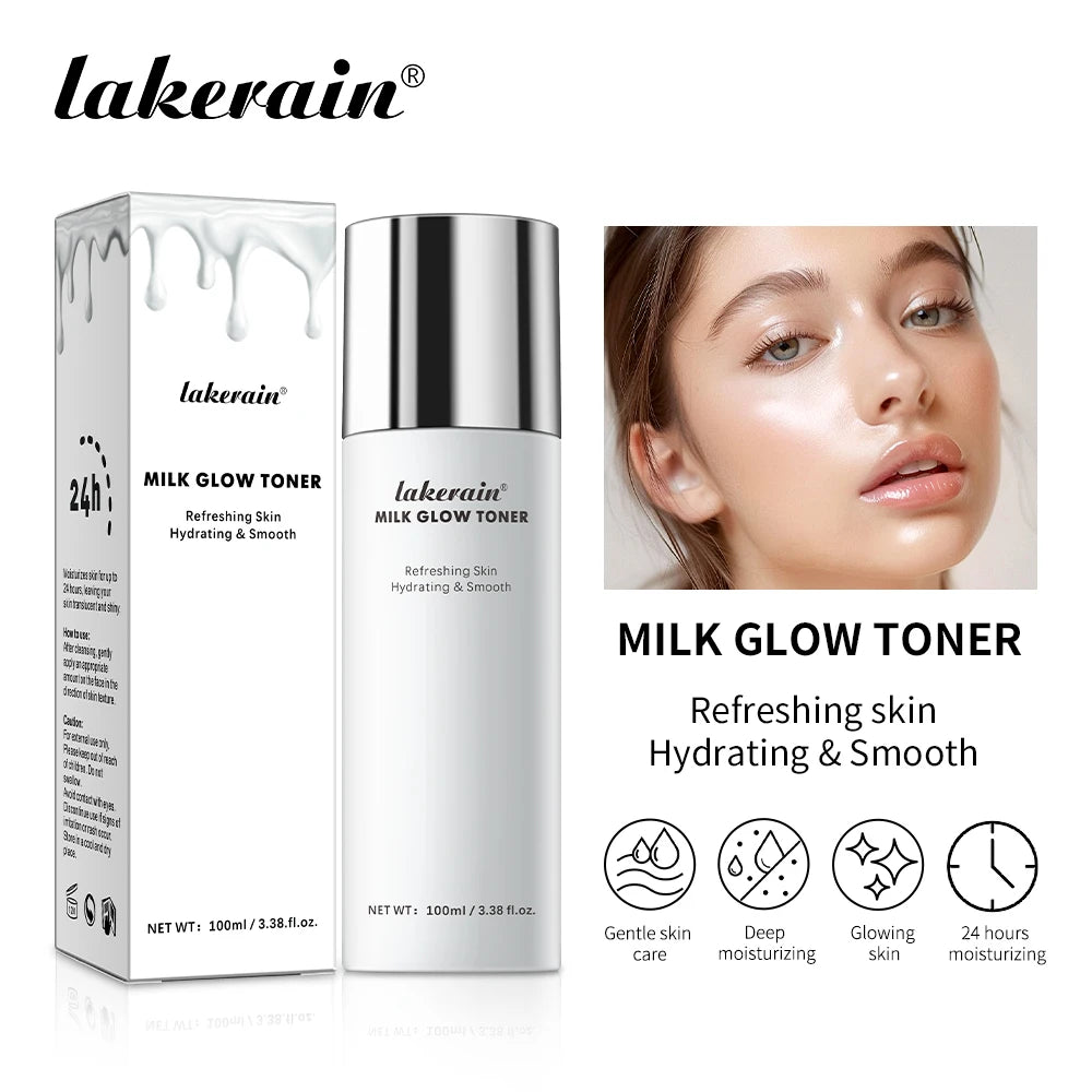 Lakerain Milk Glow Toner – Niacinamide Brightening & Deep Moisturizing Toner for Radiant, Hydrated Skin (100ml)