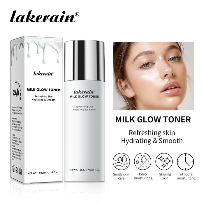 Lakerain Milk Glow Toner – Niacinamide Brightening & Deep Moisturizing Toner for Radiant, Hydrated Skin (100ml)