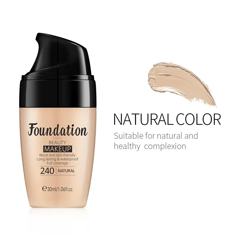 LAIKOU Liquid Foundation – Waterproof, Full Coverage & Long-Lasting Matte Base with Rose Oil (30ml)