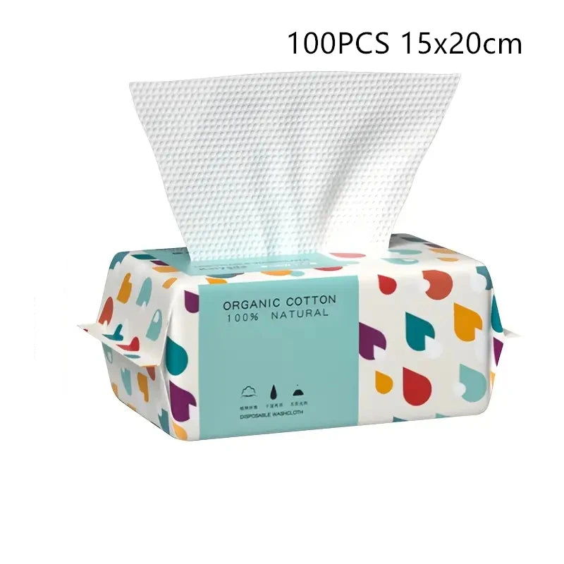 Non-Woven Disposable Face Towels – Thick Soft Washcloths for Makeup Removal & Skin Care, 100 Count (15x20cm)