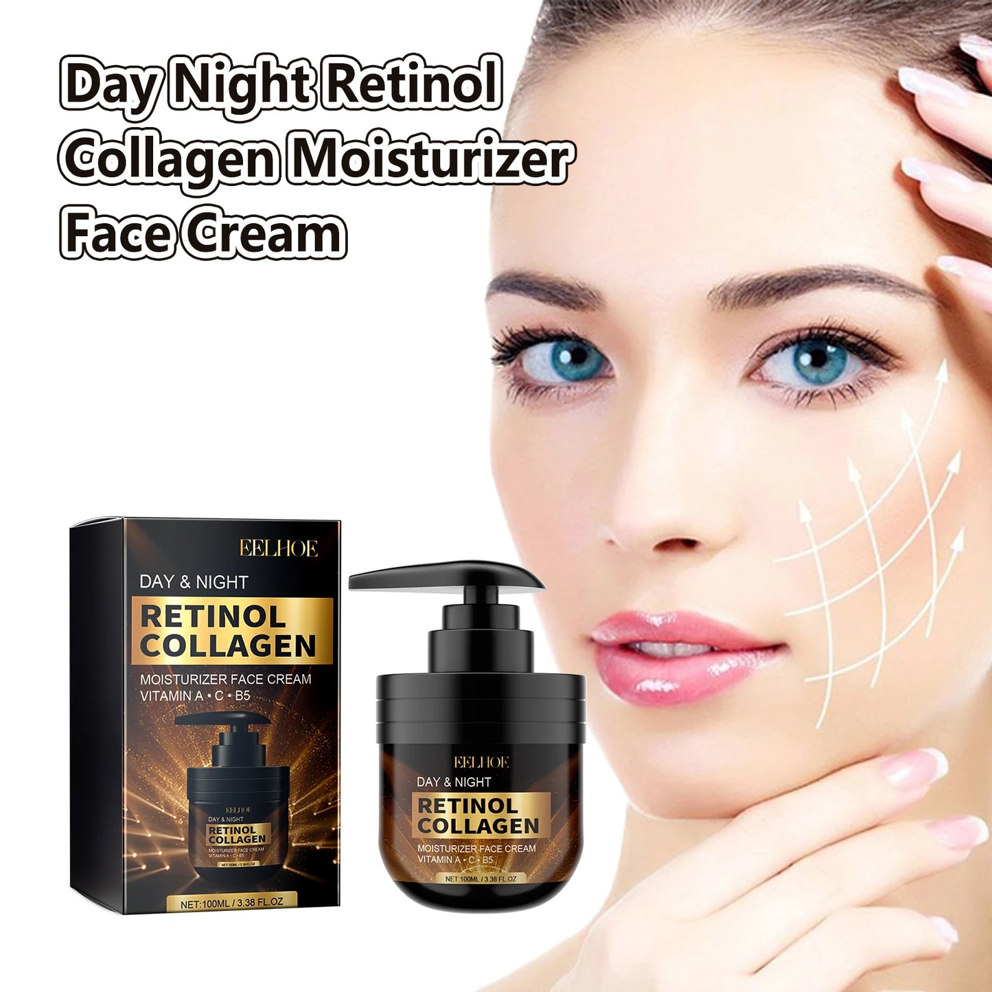 EELHOE Retinol & Collagen Anti-Aging Face Cream – Firming, Brightening & Dark Spot Fader (100ml)