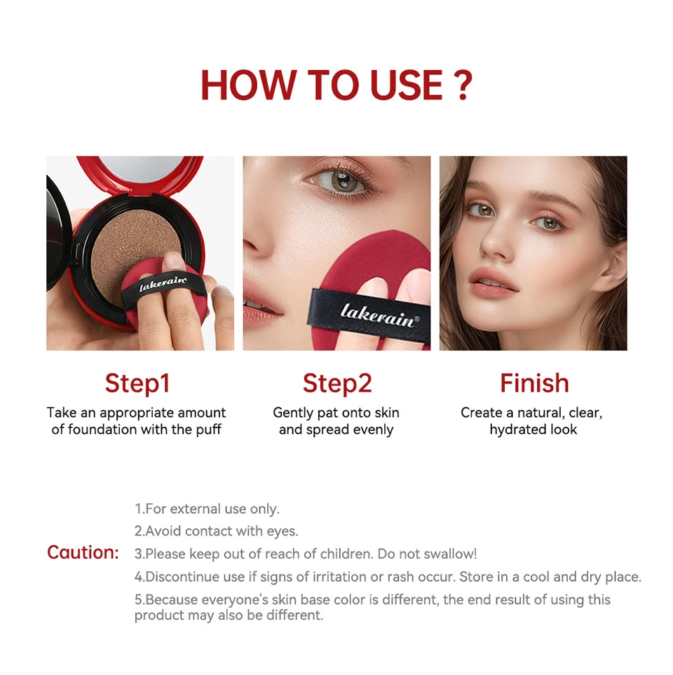 CC Cushion Foundation with Refill – 72-Hour Wear, Waterproof & Buildable Coverage (18g)
