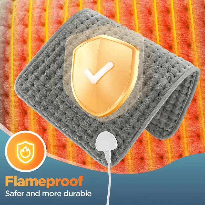 Electric Heating Pad for Back, Hands & Legs – 10 Heat Levels, 4 Timer Settings, Machine Washable