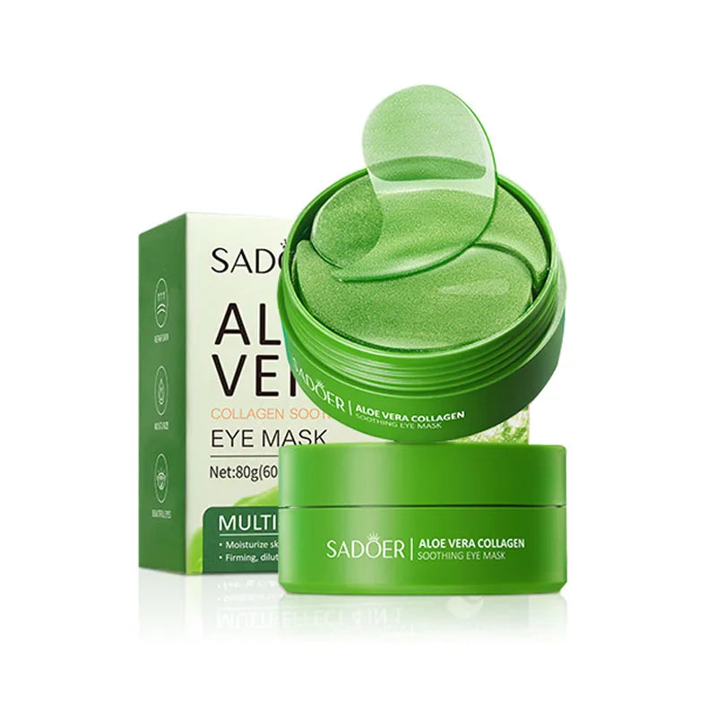 SADOER Aloe Vera & Collagen Under-Eye Masks – Anti-Wrinkle & Dark Circle Patches, 60 Pieces