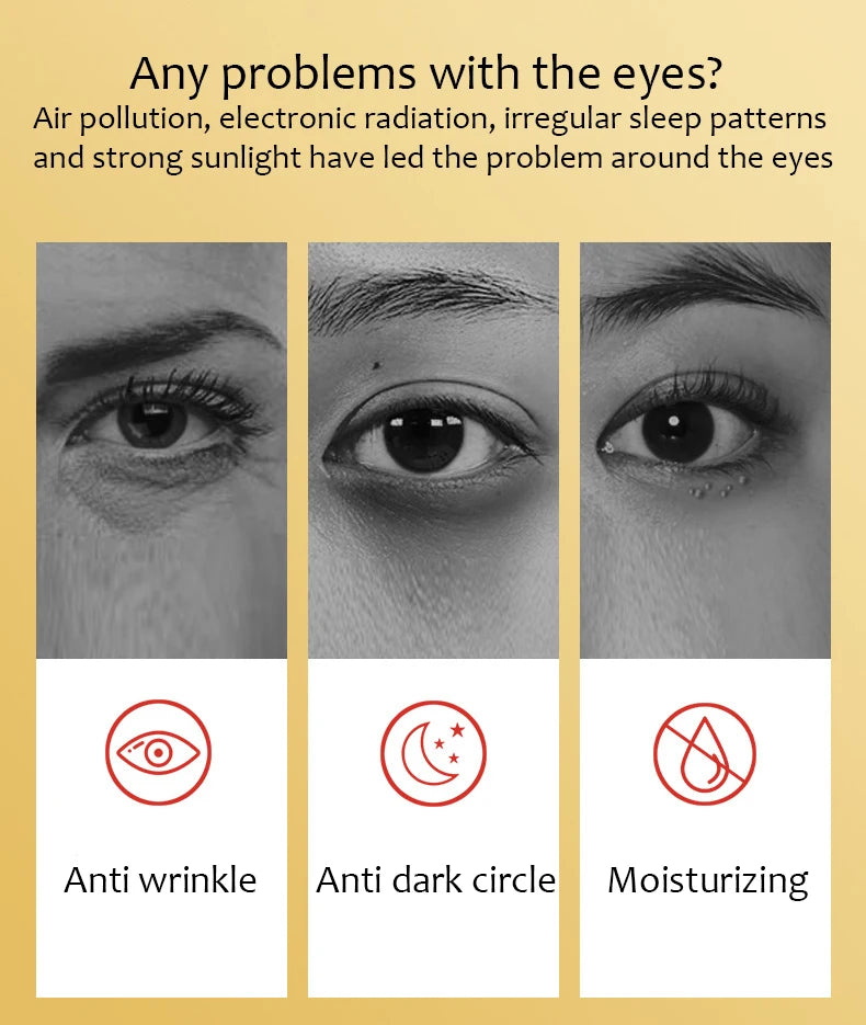 BIOAQUA Gold Crystal Collagen Eye Mask Patches – 60 Pieces, Dark Circles & Firming