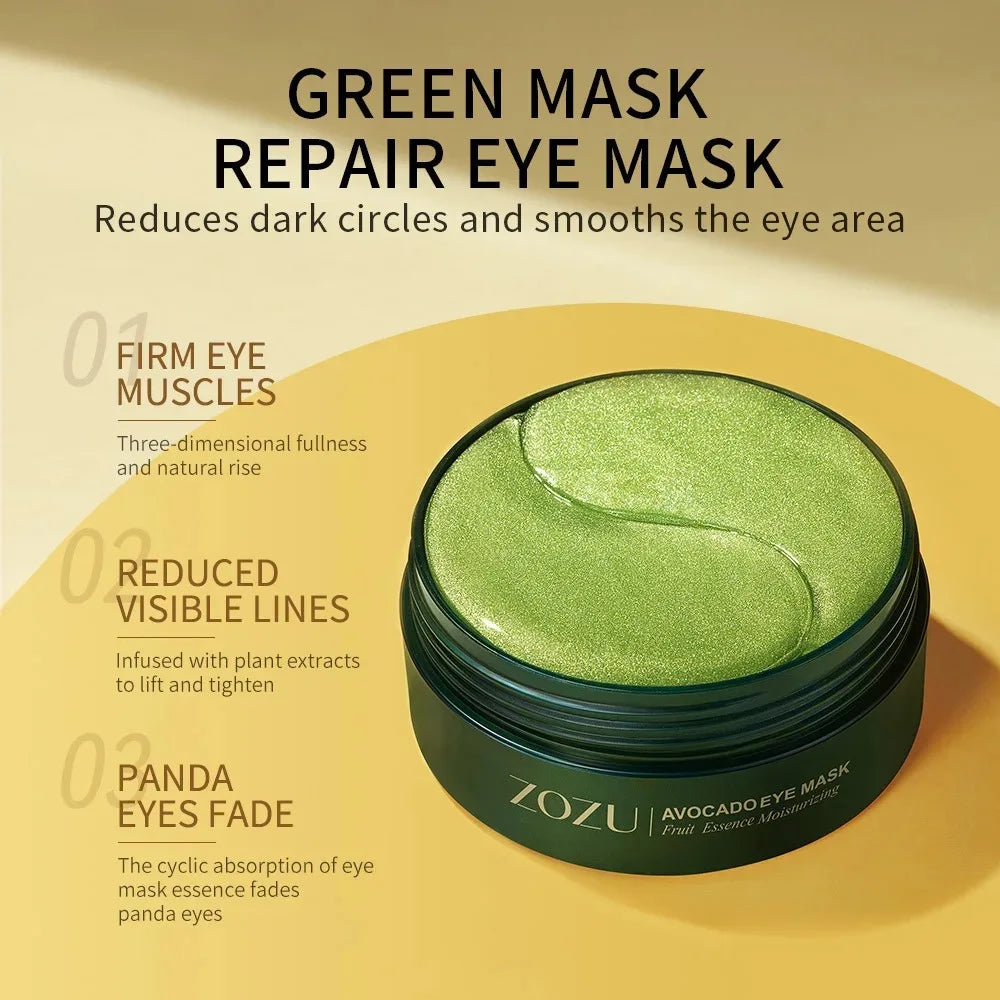 Golden Collagen & Avocado Under-Eye Patches – Anti-Dark Circle & Firming Eye Mask