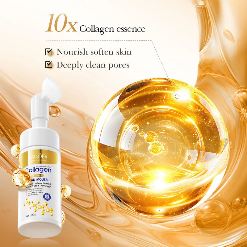 SADOER Collagen Facial Cleanser Mousse – Deep Cleansing & Firming Face Wash (120ml)
