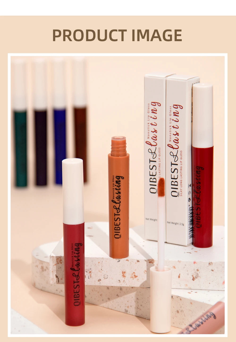 QiBest Velvet Matte Lipstick - Waterproof Long-Lasting Lip Tint