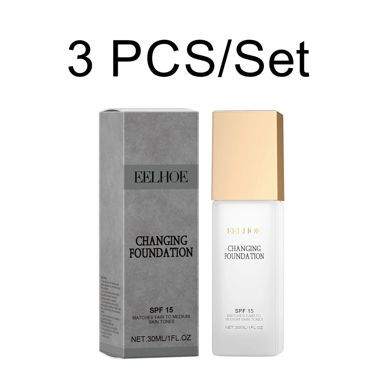 Changing Foundation SPF 15 Full Coverage Waterproof Concealer For Mature Skin