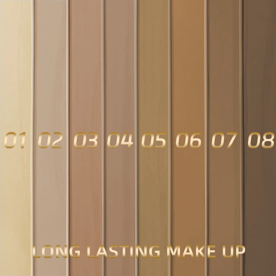 KAFURUX Matte Oil Control Foundation Concealer – Waterproof, Full Coverage Cream, 8 Shades 30g