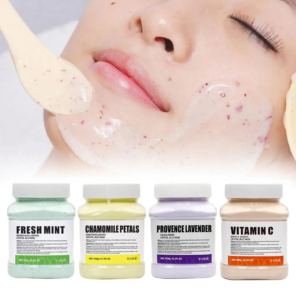 Hydro Jelly Mask Powder – Moisturizing & Brightening Peel-Off Face Mask for Women (350g) – Rose, Hyaluronic Acid, Vitamin C, Collagen, Charcoal & More