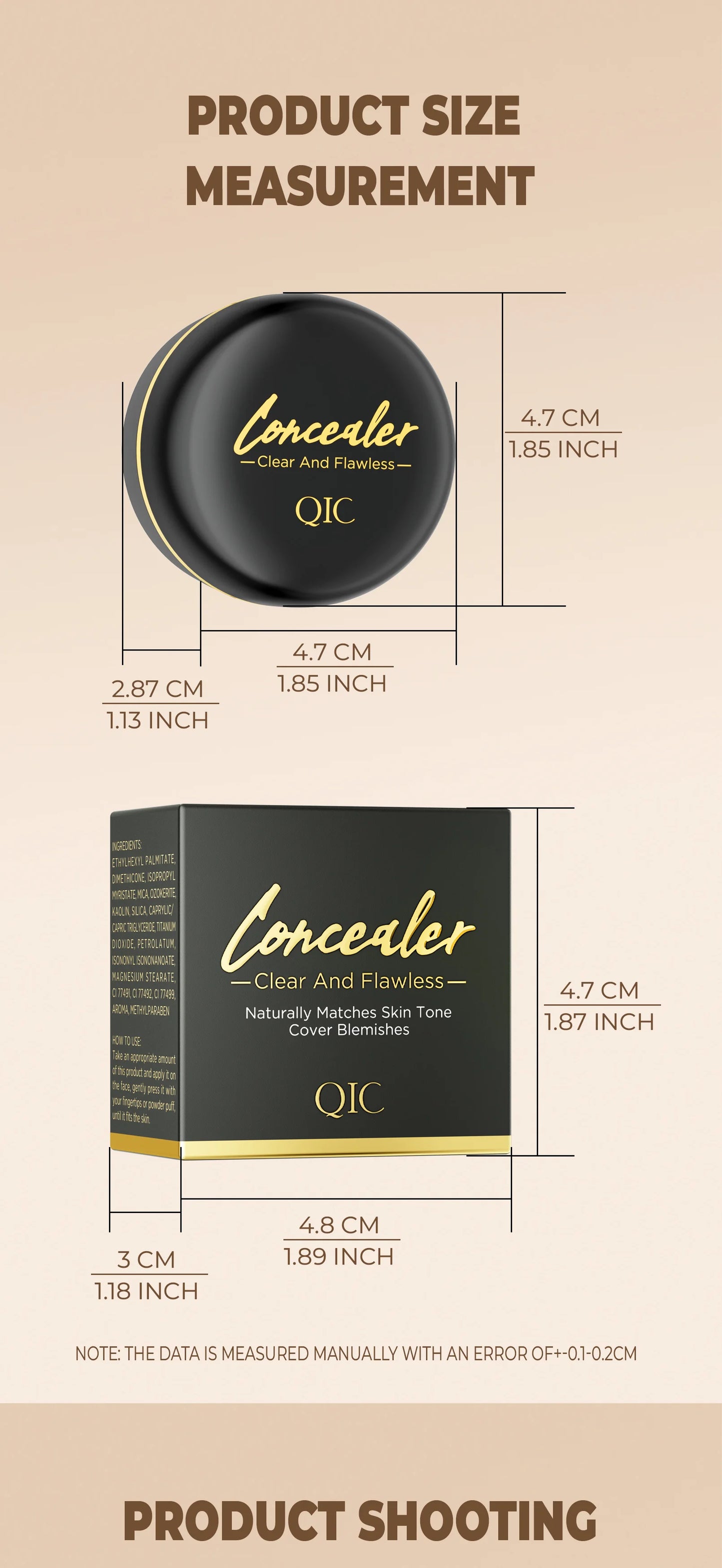 Full Coverage Concealer Cream – Waterproof Matte Finish for All Skin Tones, Hides Scars & Dark Circles 15g
