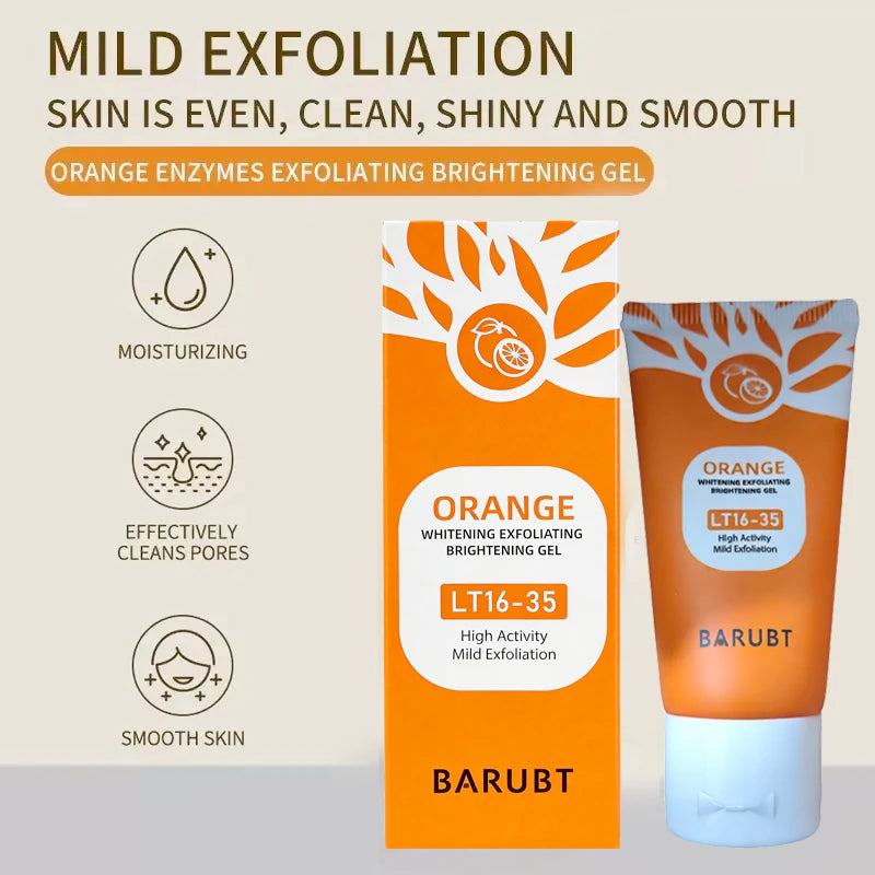LUXURYTO Orange Exfoliating Gel – Gentle Face & Body Scrub for Dead Skin Removal & Oil Control (50ml)