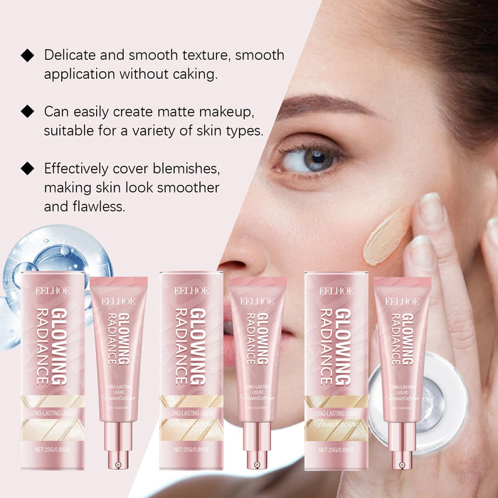 EELHOE 3-in-1 Liquid Foundation BB Cream Concealer – Matte, Waterproof, Oil Control 25g