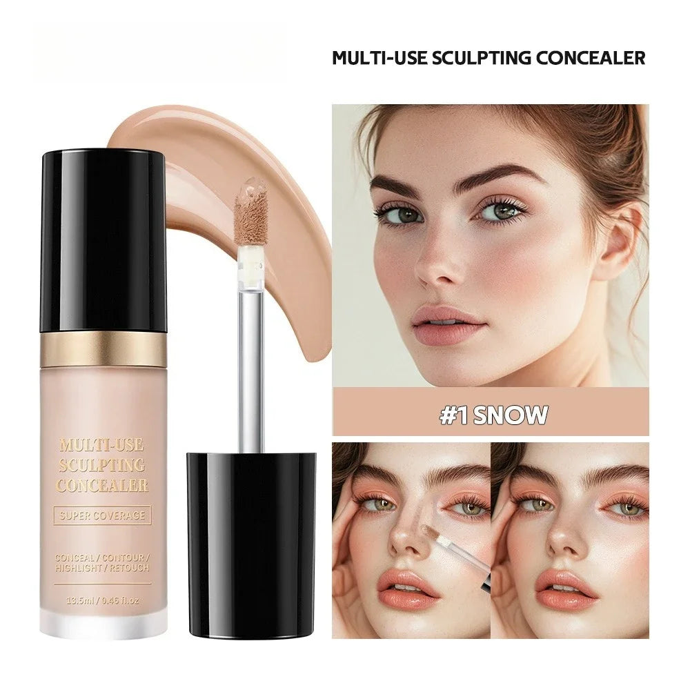 YIYUEQIANLI Multi-Use Sculpting Concealer | Full Coverage, Contour, Highlight & Retouch