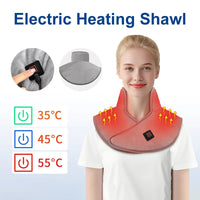 Electric Heating Shoulder & Neck Pad – USB Heated Shawl with 3-Level Temperature Control