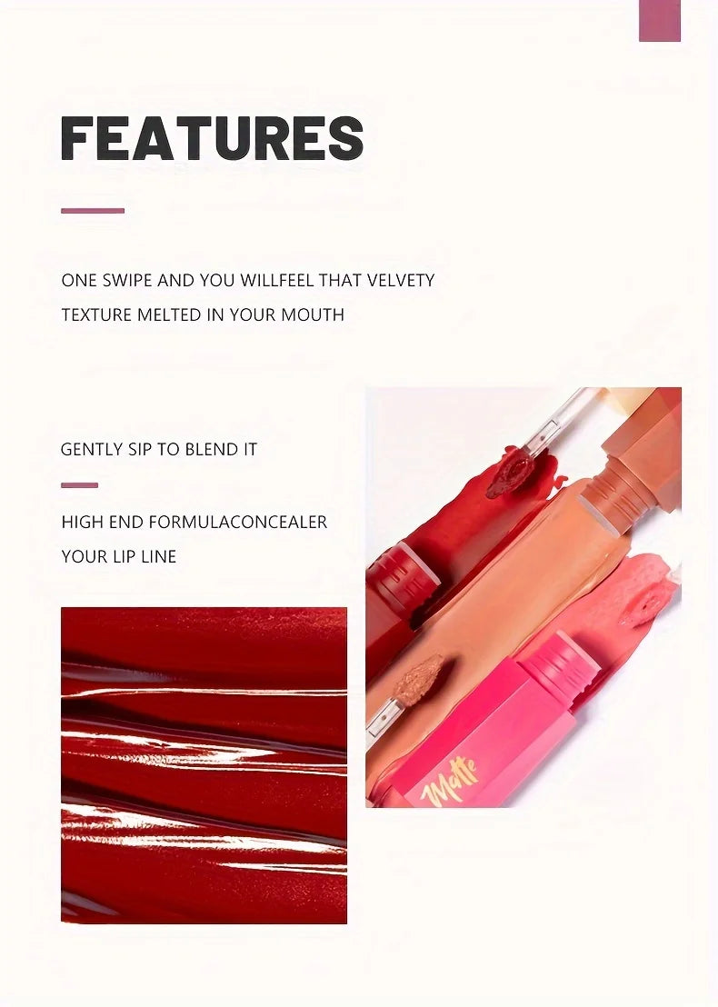 Velvet Matte Lip Tint - Waterproof Long-Lasting Lip Stain