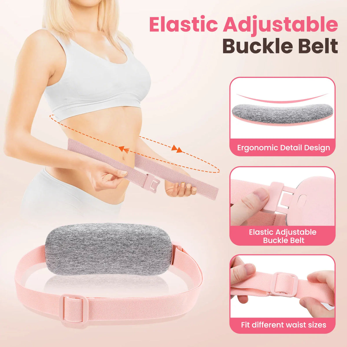 Menstrual Heating Pad with Vibration Massager – Wireless Abdominal & Waist Cramp Relief Belt