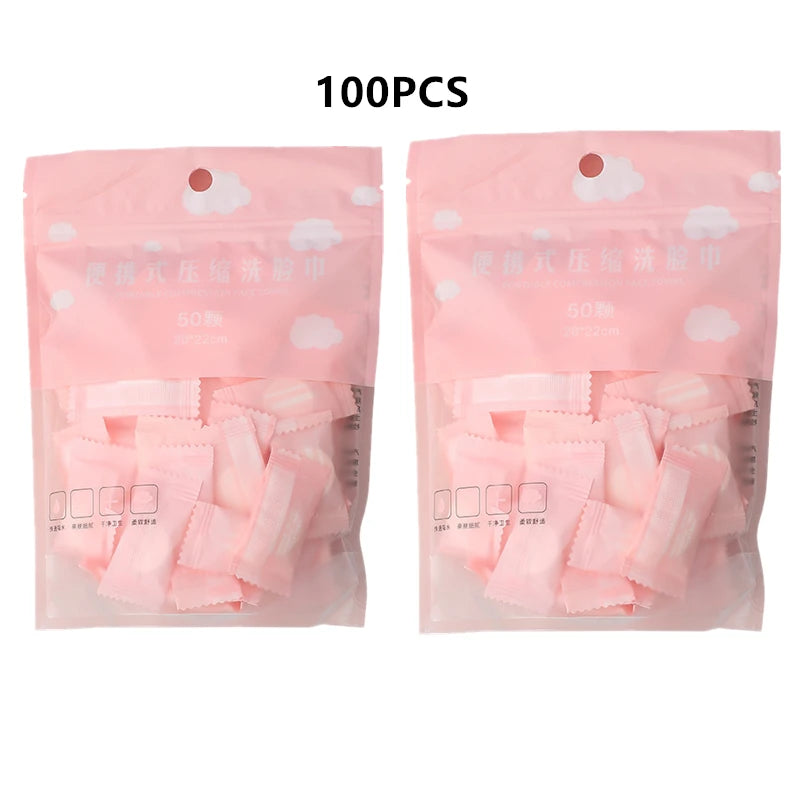 Disposable Compressed Non-Woven Face Towels – Mini Capsule Travel Wipes for Face Cleansing & Makeup Removal (20x22cm)