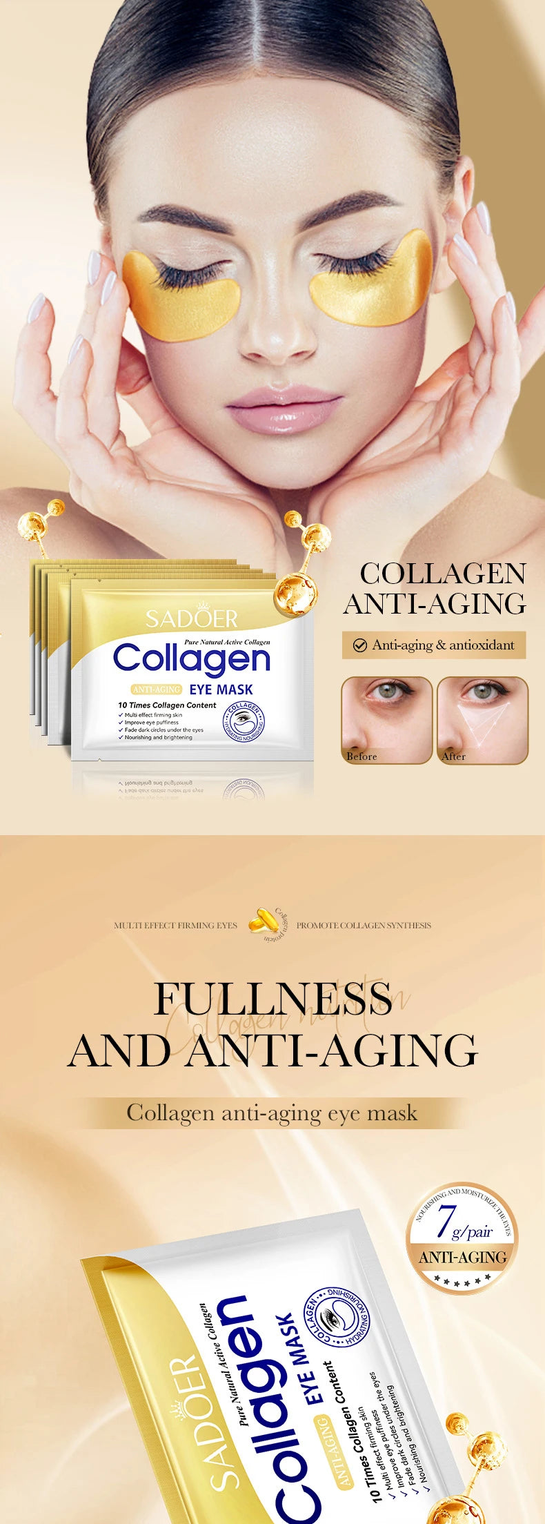 Collagen & Hyaluronic Acid Eye Patches — Firming, Anti Dark Circles & Eye Bag Treatment