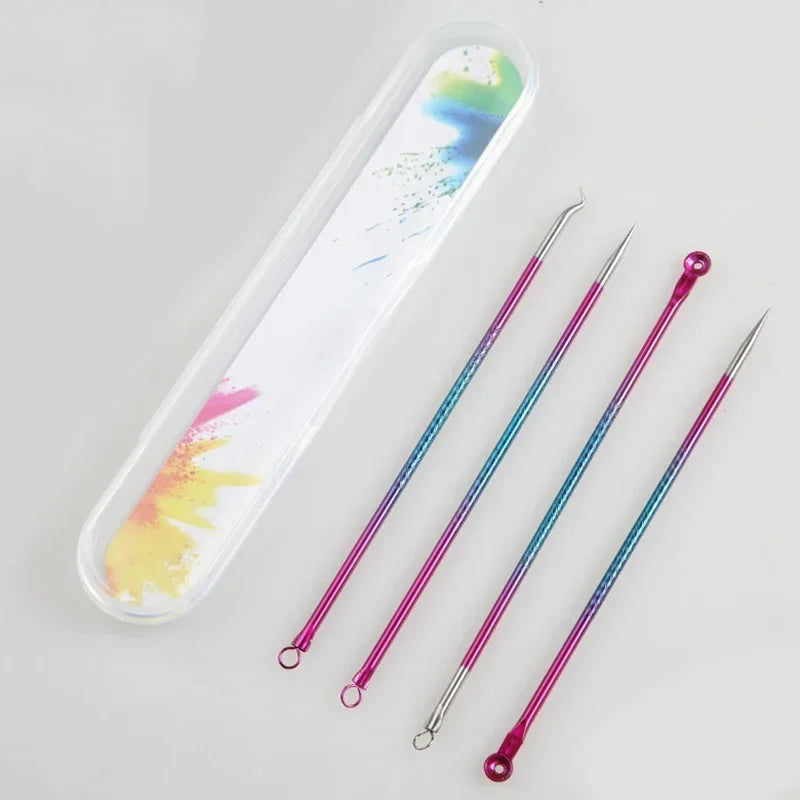 4-Piece Stainless Steel Acne & Blackhead Extractor Set – Pore Cleanser Kit