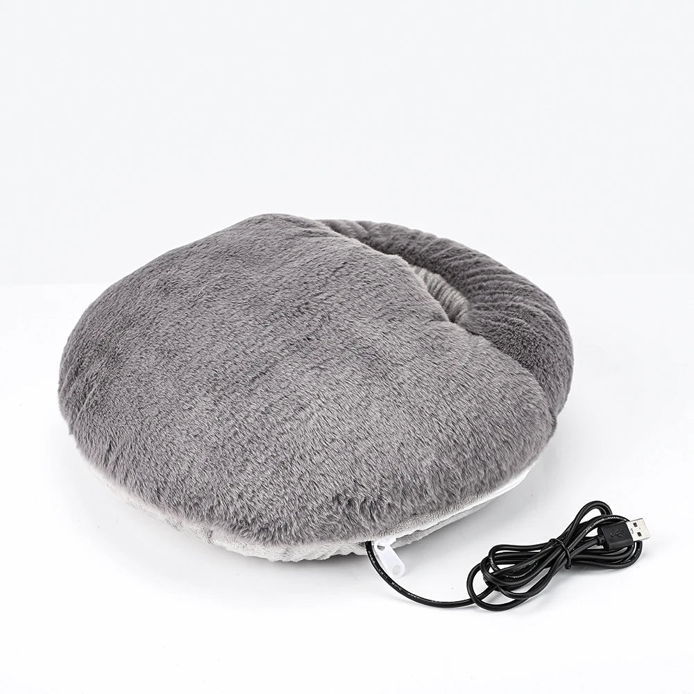 USB Foot Warmer Heating Pad – Constant 45–55°C, Washable Velvet Cover, Soft Plush Foot Heater