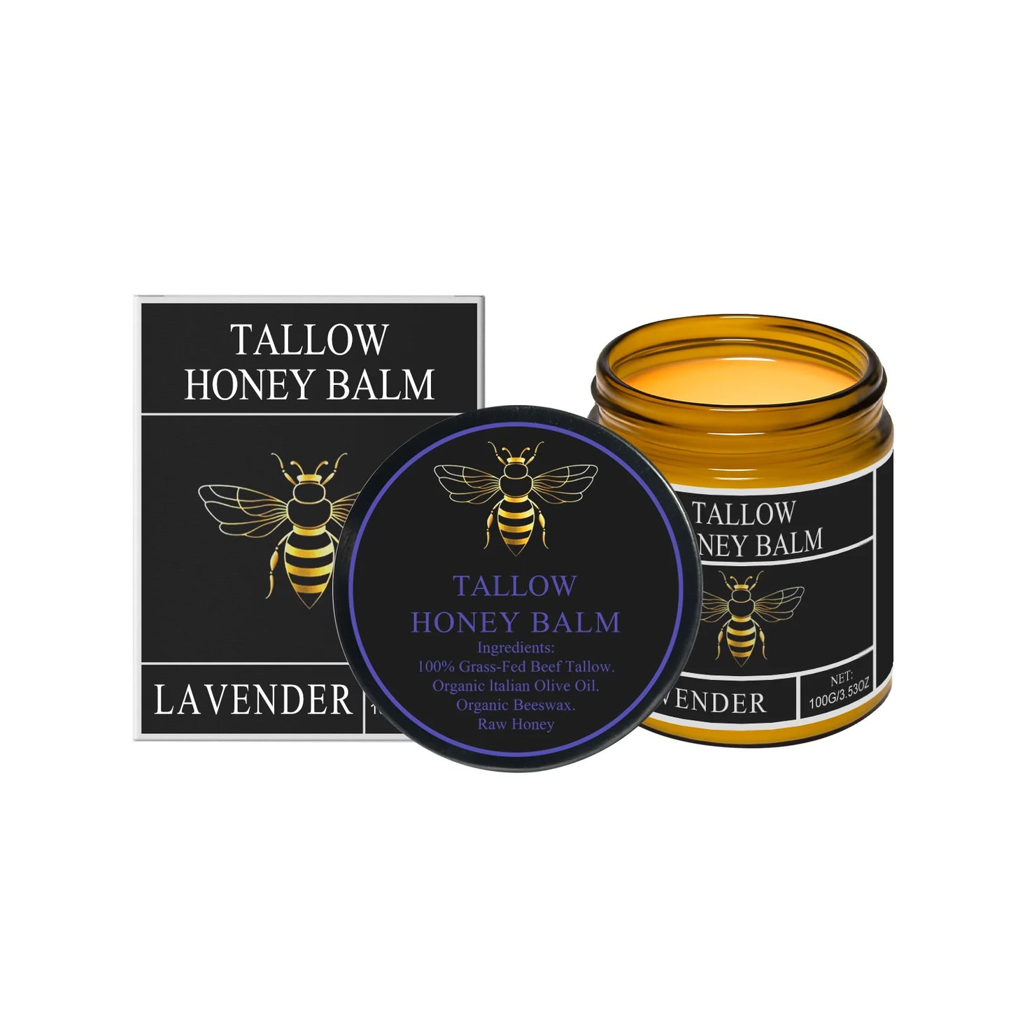 Beef Tallow & Honey Brightening Body Cream – Dark Spot Fader, Firming & Deep Moisturizer (60g)