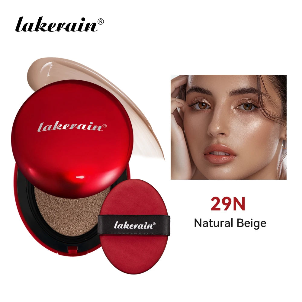 Lakerain Super Fit Cushion Foundation | SPF Sunscreen, Waterproof, 72-Hour Longwear | 9 Shades