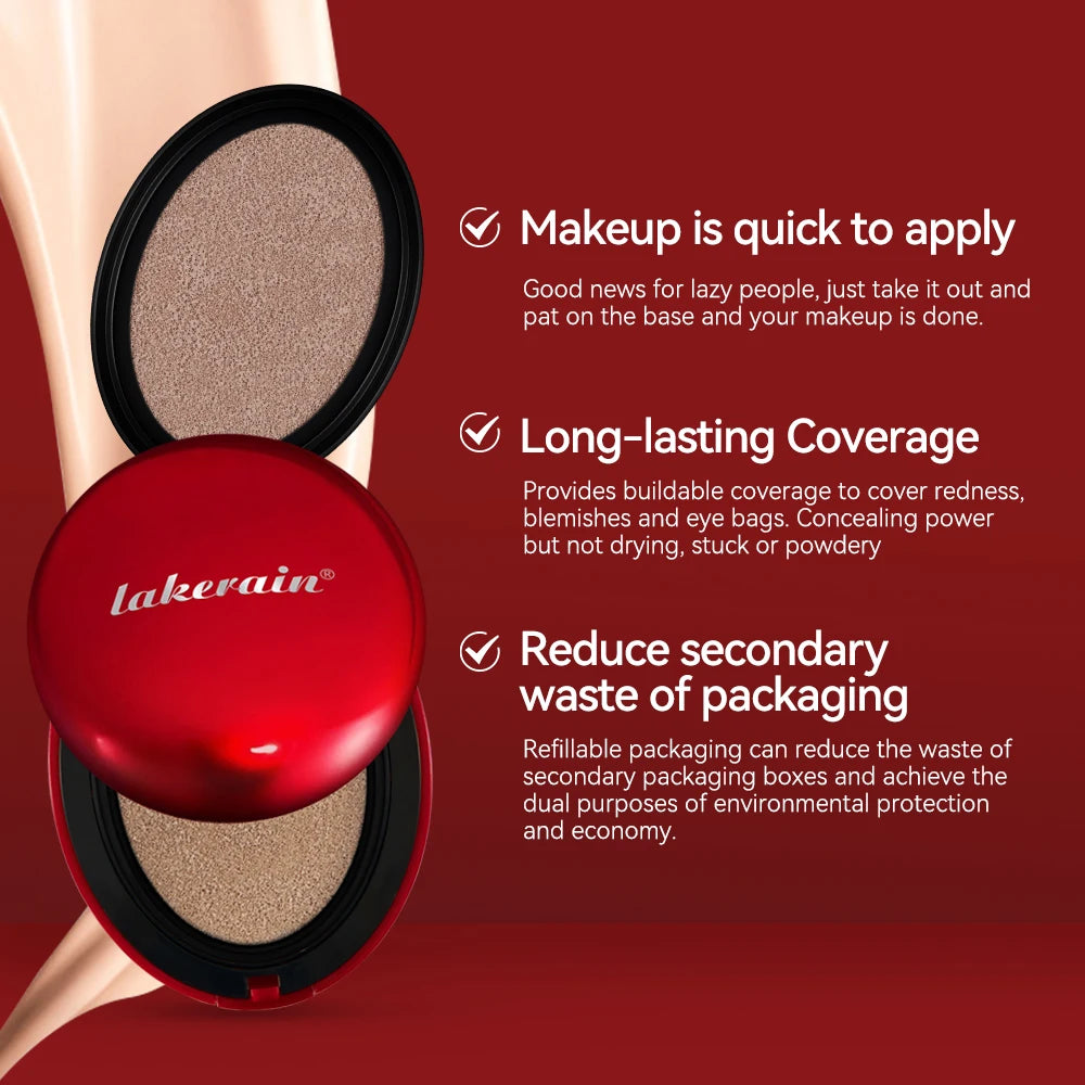 CC Cushion Foundation with Refill – 72-Hour Wear, Waterproof & Buildable Coverage (18g)