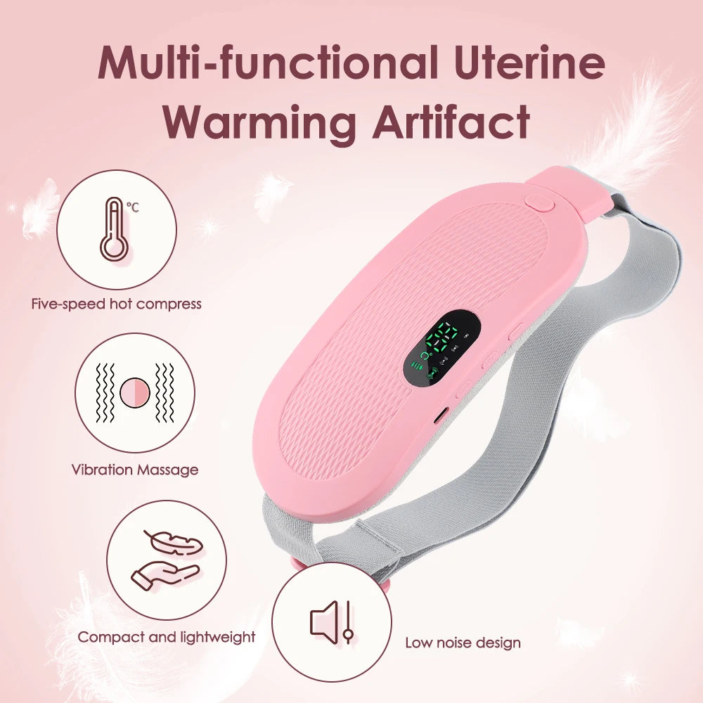 Menstrual Heating Pad & Abdominal Massager Belt – Wireless Cramp Relief with 4 Heat Levels