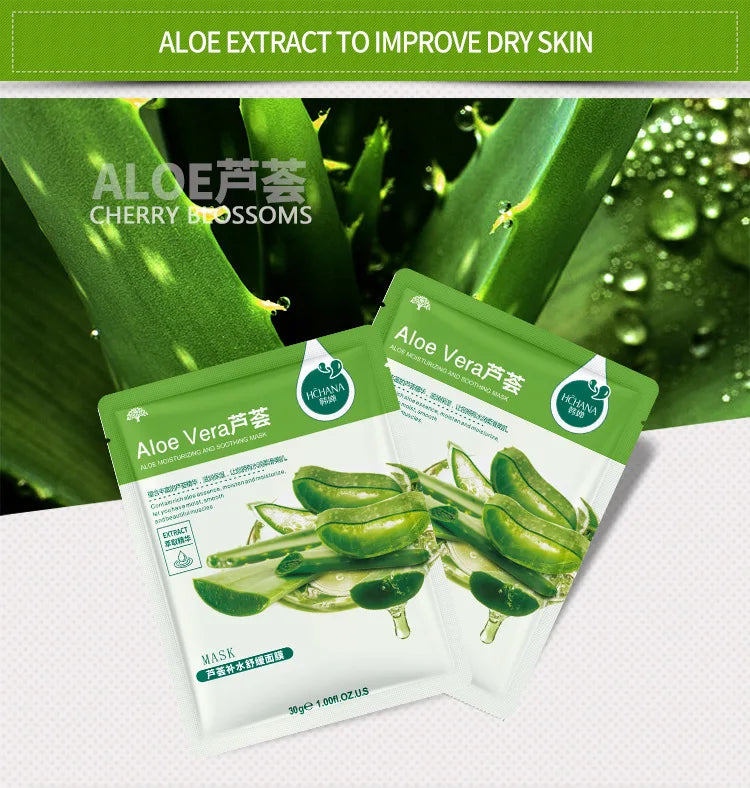 SADOER Natural Plant Sheet Face Mask – Moisturizing, Oil Control & Anti-Aging | 10pcs