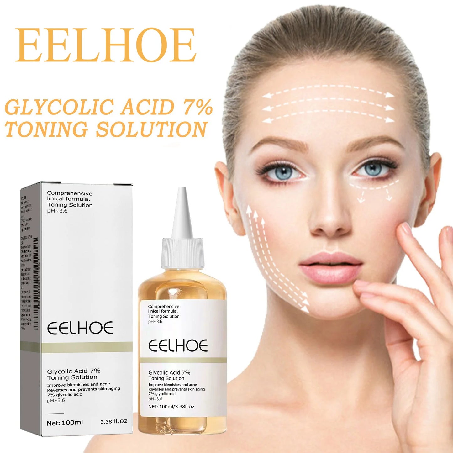 EELHOE Glycolic Acid 7% Toner – Exfoliating & Pore-Minimizing Face Toner for Clear, Glowing Skin (100ml)