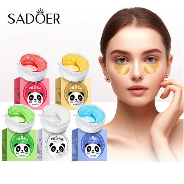 SADOER Crystal Collagen Eye Mask Patches – 60 Pieces, Dark Circles & Firming