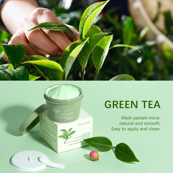 Green Tea Mud Clay Face Mask – Deep Pore Cleansing, Blackhead Removal & Oil Control Skin Treatment for All Skin Types (100g)