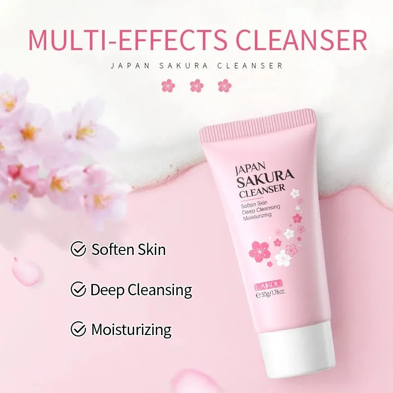 LAIKOU Sakura Facial Cleanser – Deep Cleansing, Oil Control & Brightening Face Wash (50g)