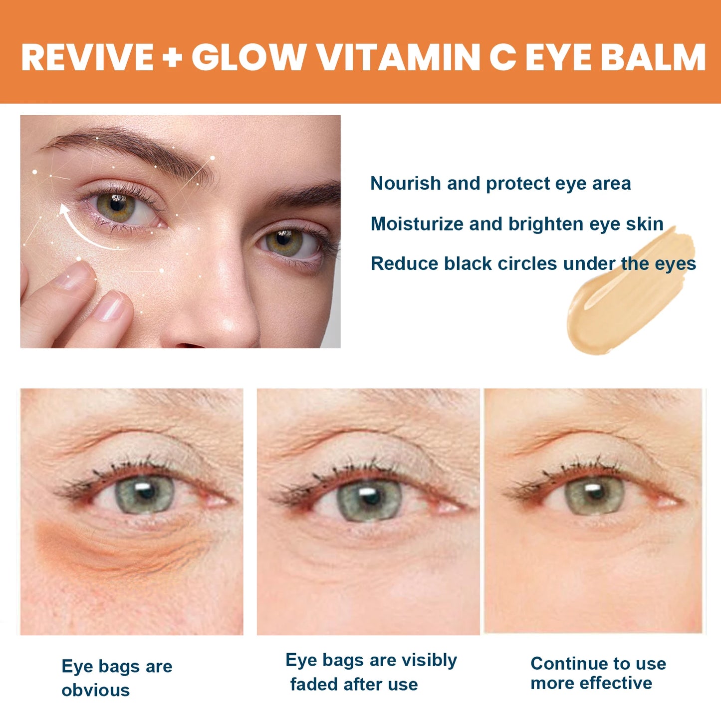 EELHOE Vitamin C Eye Balm – Dark Circle & Eye Bag Remover, Anti-Aging Brightening Eye Cream Stick (4g)