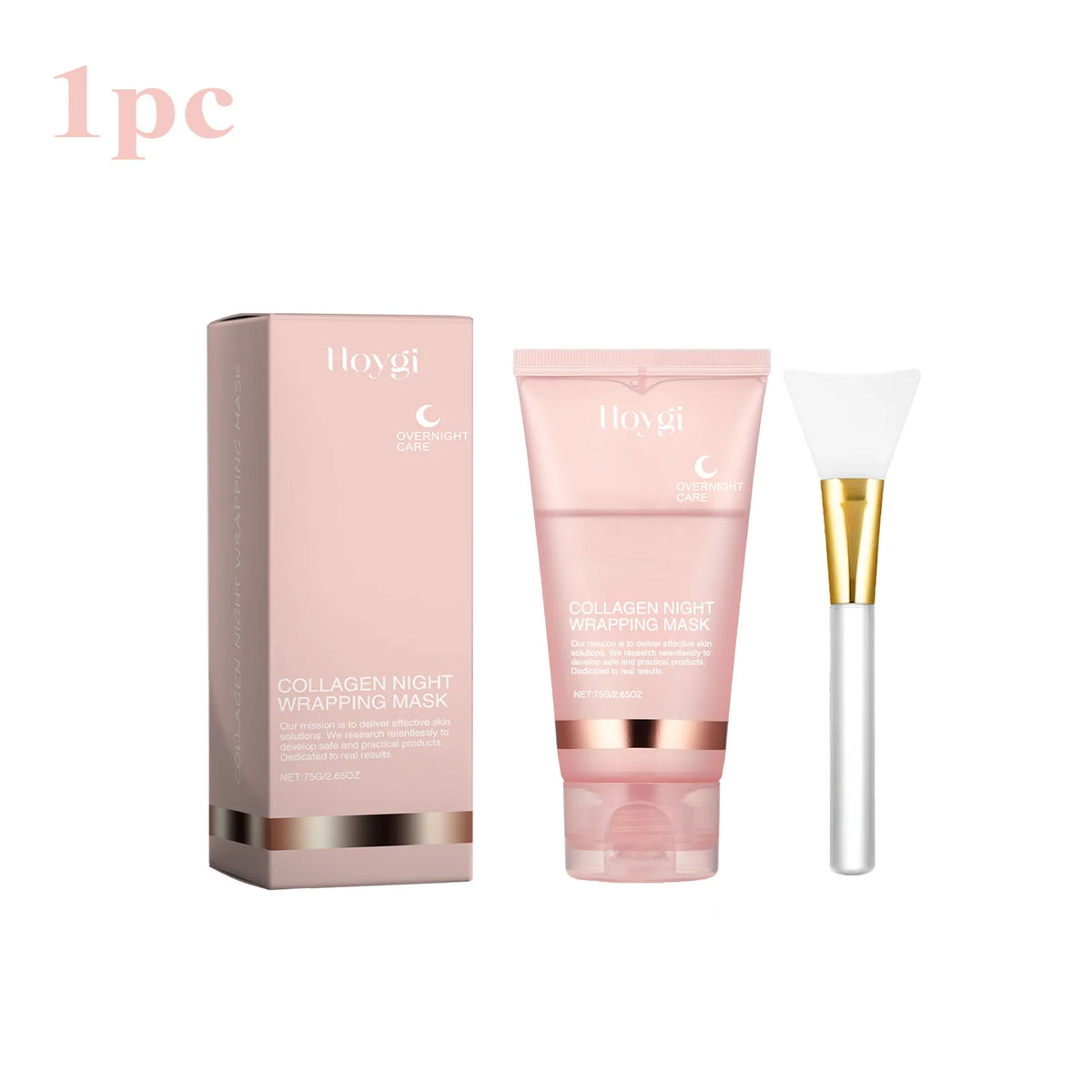 EELHOE Collagen Overnight Peel-Off Face Mask Set – Anti-Aging, Firming & Deep Hydration Night Mask with Applicator Brush (75ml)